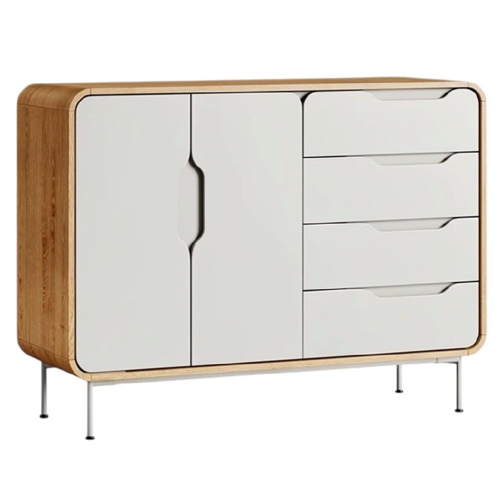 **Technische titel in het Nederlands: Moderne kast met houten afwerking en strakke lijnen**